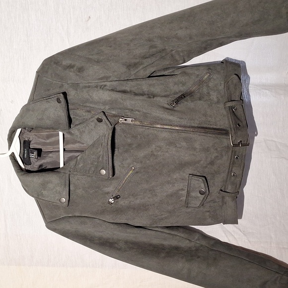 Forever 21 Jackets & Blazers - Vintage Bomber Jacket, Faux Suede, Khaki Cropped, Forever 21, Sz 6, NWOT